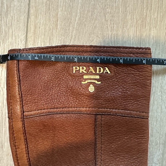 Prada Chestnut Leather Riding Boots - Picture 9 of 11